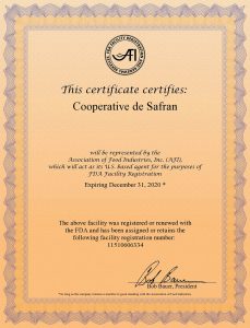 FDA Certificate Krokos Kozanis